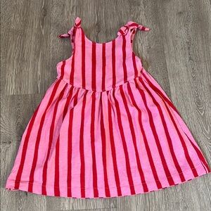Pink and Red Striped Kids Dress